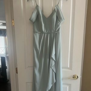 David bridals Bride made dress size 0 Dust green
